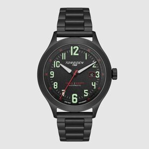 New Torgoen TN-1298 T56 44mm Black Steel Strap Watch